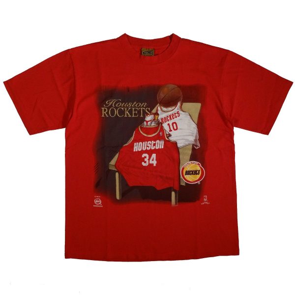 Houston Rockets Hakeem Olajuwon Sam Cassell Vintage T-Shirt Front