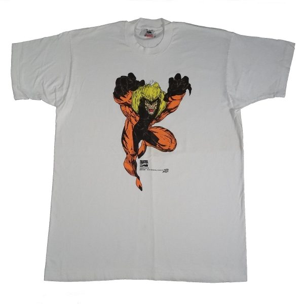 Marvel Comics Sabretooth Vintage 1994 Shirt Tarks Tees Front of Shirt