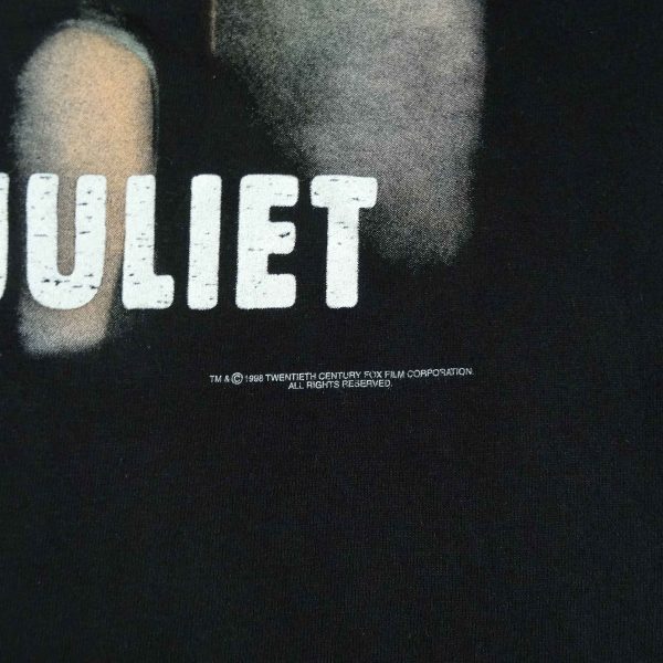 romeo + juliet vintage 90s t shirt decaprio movie image of date year