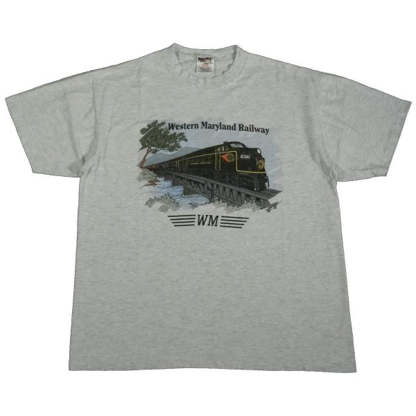 western maryland railway vintage t shirt front of shirt