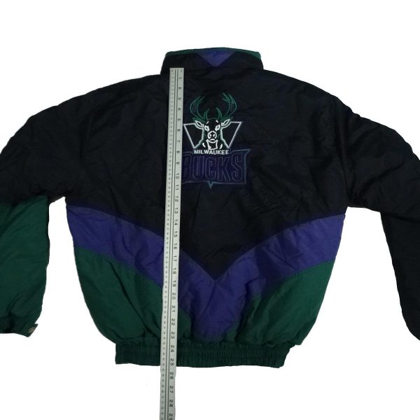 milwaukee bucks vintage delong jacket coat length measurement