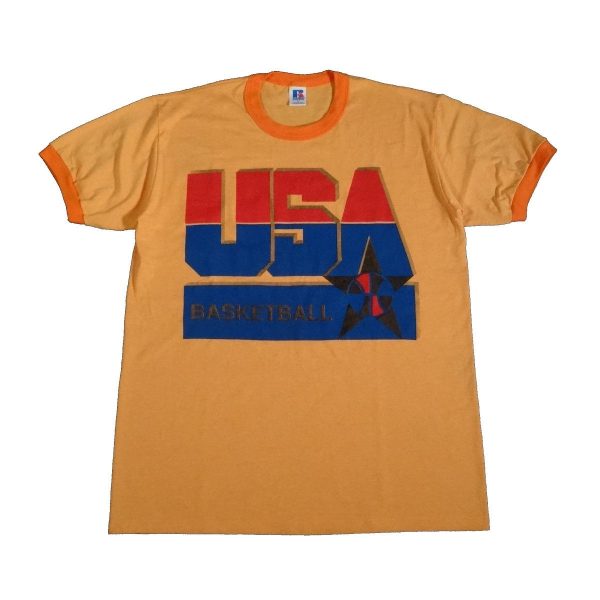 usa basketball vintage 90s rayon tri blend t shirt front