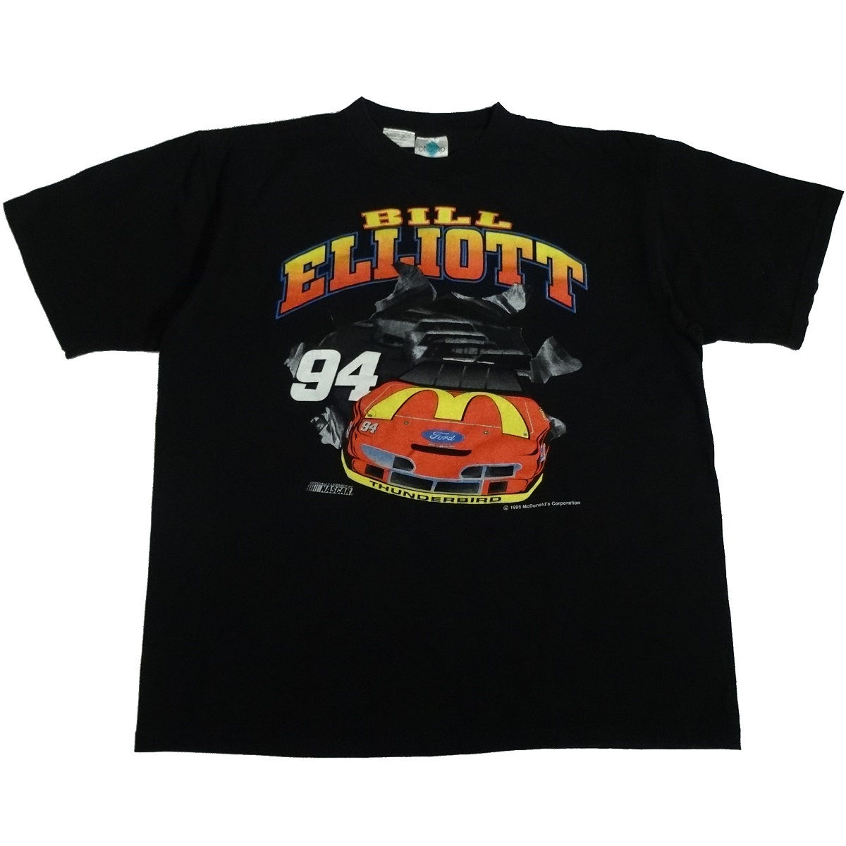 bill elliott mcdonalds vintage 90s nascar t shirt front