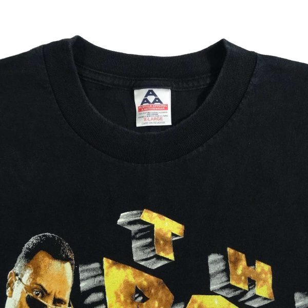 the rock wwf know your role vintage t shirt collar size tag
