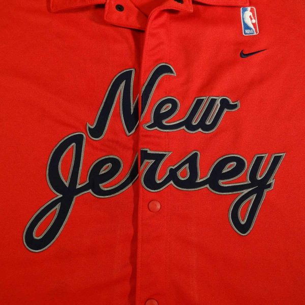 new jersey nets vintage nike warm up jacket front graphic