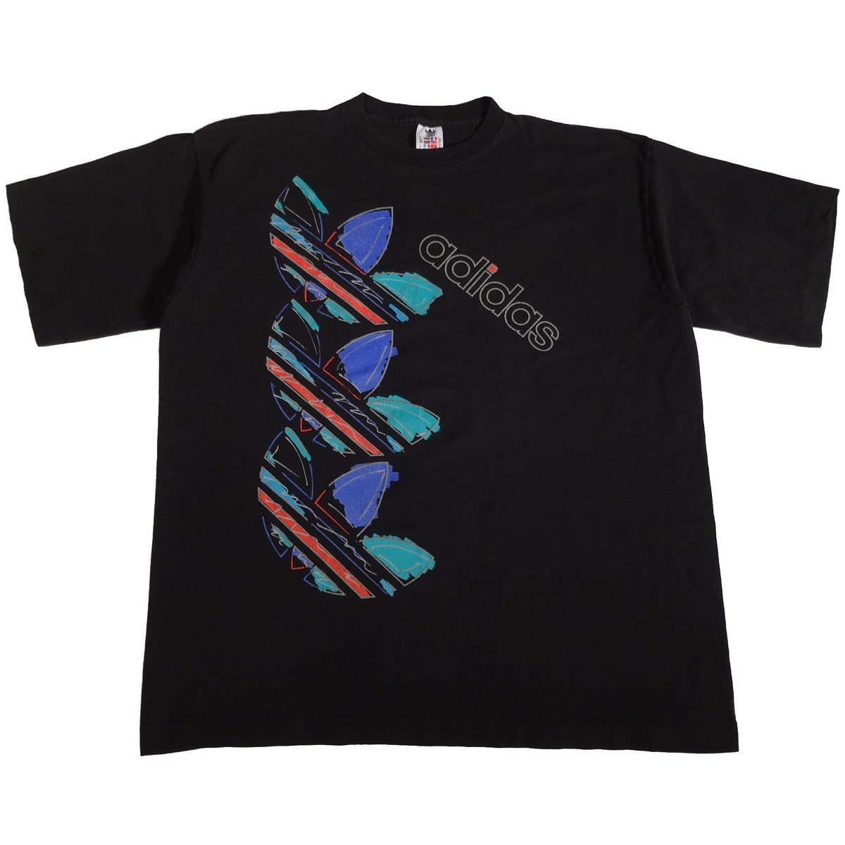 adidas rainbow trefoil vintage t shirt front
