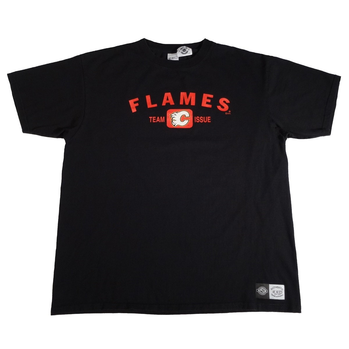 calgary flames hockey t shirt team issue front